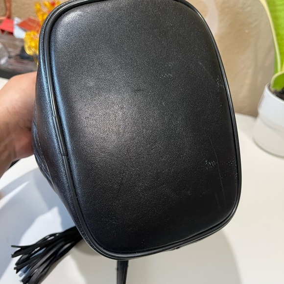 MCM VINTAGE MINI DRAWSTRING BUCKET BLACK LEATHER BAG - Picture 5 of 13